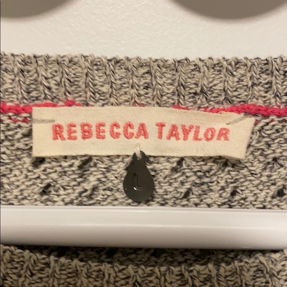 💥💥 SOLD 💥💥 Rebecca Taylor grey mix cotton linen sweater sz Lg - Picture 2 of 10